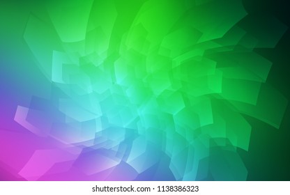 Light Pink, Green vector texture with colorful hexagons. Glitter abstract illustration in hexagonal style. Pattern for texture of wallpapers.
