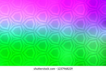 Light Pink, Green vector texture with colorful hexagons. Glitter abstract illustration in hexagonal style. Design for your business advert.