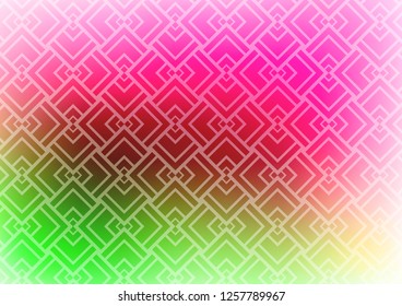 Light Pink, Green vector texture with colored lines. Shining illustration with lines on abstract template. Pattern for business booklets, leaflets.