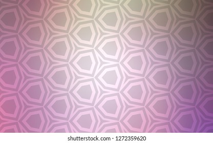 Light Pink, Green vector texture with colorful hexagons. Colorful hexagons on blur backdrop. Pattern for ads, leaflets.