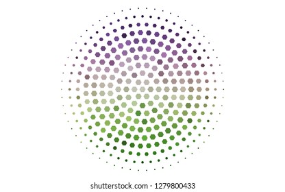 Light Pink, Green vector texture with colorful hexagons. Illustration of colored hexagons on white surface. Pattern for texture of wallpapers.