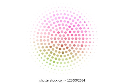 Light Pink, Green vector texture with colorful hexagons. Colorful hexagons on white backdrop. New design for website's poster, banner.