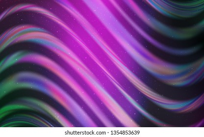 Light Pink, Green vector texture with milky way stars. Shining colored illustration with bright astronomical stars. Best design for your ad, poster, banner.