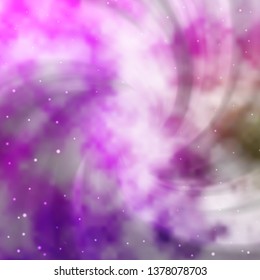 Light Pink, Green vector texture with beautiful stars. Shining colorful illustration with small and big stars. Pattern for wrapping gifts.
