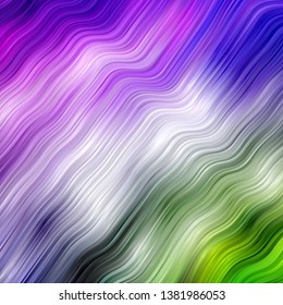 Light Pink, Green vector texture with circular arc. Bright sample with colorful bent lines, shapes. Pattern for websites, landing pages.