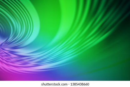 Light Pink, Green vector texture with bent lines. A sample with colorful lines, shapes. A completely new template for your design.