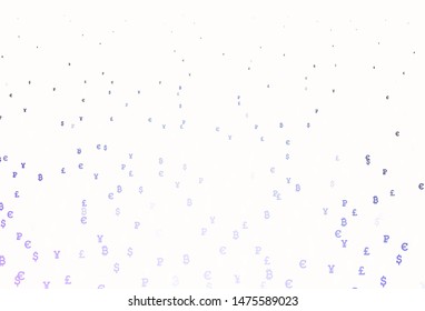 Light Pink, Green vector texture with colored currency signs. Blurred design in simple style with symbols of currency. Template for ads of currency markets, bank loans.
