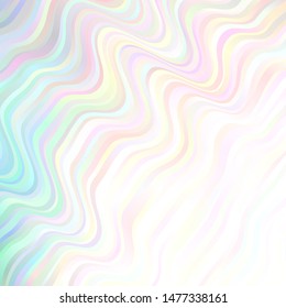 Light Pink, Green vector texture with circular arc. Abstract gradient illustration with wry lines. Best design for your posters, banners.