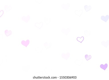 Light Pink, Green vector texture with lovely hearts. Beautiful colored illustration with hearts in celebration style. Pattern for marriage gifts, congratulations.