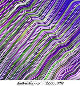 Light Pink, Green vector texture with wry lines. Colorful geometric sample with gradient curves.  Best design for your ad, poster, banner.