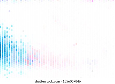 Light Pink, Green vector texture with disks. Glitter abstract illustration with blurred drops of rain. Design for poster, banner of websites.