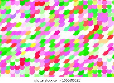 Light Pink, Green vector texture with disks. Abstract illustration with colored bubbles in nature style. New template for your brand book.