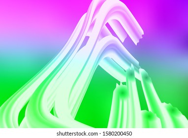 Light Pink, Green vector texture with curved lines. Brand new colorful illustration in simple style. A completely new template for your design.