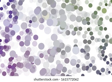 Light Pink, Green vector texture with disks. Illustration with set of shining colorful abstract circles. Pattern for futuristic ad, booklets.