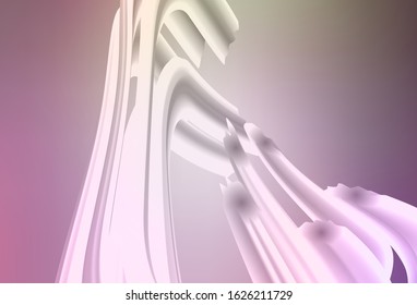 Light Pink, Green vector texture with curved lines. A circumflex abstract illustration with gradient. A completely new template for your design.