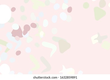 Light Pink, Green vector texture with abstract forms. Decorative design in abstract style with random forms. Simple design for your web site.