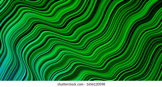 Textura vectorial verde rosa claro con líneas rías. Ilustración en estilo abstracto con degradado curvado. Diseño inteligente para sus promociones.
