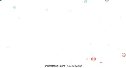 Light Pink, Green vector texture with religion symbols. Abstract illustration with gothic gradient shapes. Simple design for occult depiction.