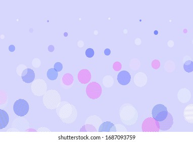 Light Pink, Green vector texture with disks. Beautiful colored illustration with blurred circles in nature style. Design for your business advert.
