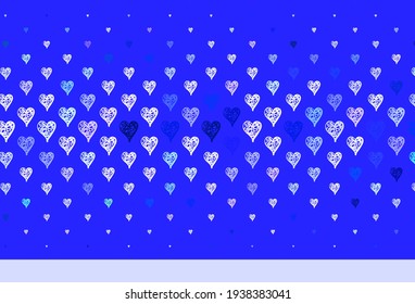 Light Pink, Green vector texture with lovely hearts. Beautiful abstract hearts on colorful gradient background. Template for Valentine's greeting postcards.