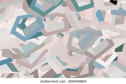 Light Pink, Green vector texture with colorful hexagons. Design in abstract style with hexagons. Pattern for texture of wallpapers.