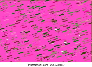 Light Pink, Green vector texture with colorful lines. Shining colored illustration with narrow lines. Pattern for business booklets, leaflets.