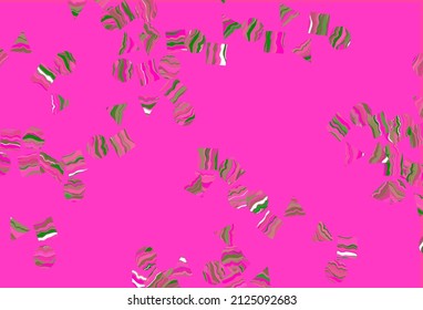 Light Pink, Green vector texture in poly style with circles, cubes. Decorative design in abstract style with lines, dots, cubes. Template for wallpapers.