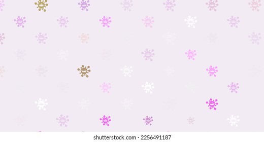 Textura vectorial verde rosa claro con símbolos de enfermedad. Ilustración abstracta colorida con formas médicas degradadas. Diseño para la alerta de riesgo biológico.