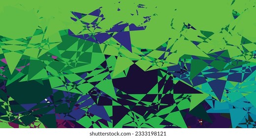 Pink claro, textura vectorial verde con triángulos aleatorios. Magnífica ilustración abstracta con formas triangulares, formas. Patrón de fondo de pantalla.
