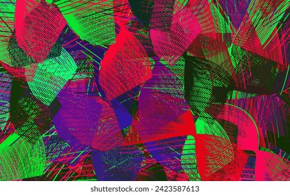 Light Pink, Green vector texture with bent lines. Colorful geometric sample with gradient lines.  Brand new design for your ad.