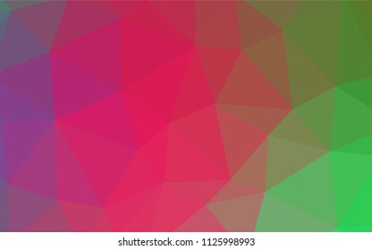Light Pink, Green vector triangle mosaic texture. A sample with polygonal shapes. A completely new design for your leaflet.