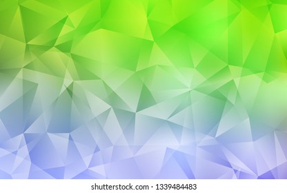 Light Pink, Green vector triangle mosaic background. Geometric illustration in Origami style with gradient.  Triangular pattern for your design.