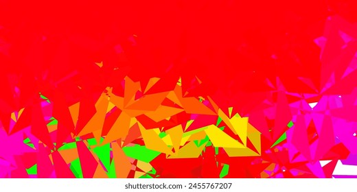 Rosa claro, fondo de mosaico de triángulo de Vector verde. Ilustración Abstractas con triángulos de gradiente elegantes. Muestra para sus diseños.
