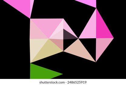 Light Pink, Green vector triangle mosaic template. Colorful illustration in Origami style with gradient.  Completely new template for your business design.