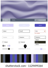 Light Pink, Green vector ui ux kit with lines, ovals. Colorful abstract illustration with gradient lines. This sample is for your website.