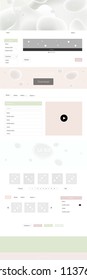 Light Pink, Green vector ui kit with bubble shapes. Shining curly illustration in marble style with gradient. Beautiful layout for websites, landing pages.