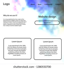 Light Pink, Green vector ui ux kit with space stars. Simple Material Design Kit with colorful clouds in header. This template you can use for landing pages.