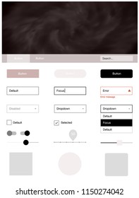 Light Pink, Green vector web ui kit with nebula stars. Web ui kit with abstract gradient clouds in its header. Simple colorful design for websites.