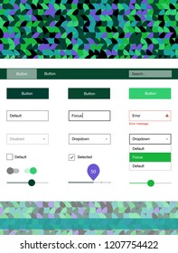 Light Pink, Green vector web ui kit with spheres. Beautiful ui ux kit with colorful dots in its header. This sample is for your website.