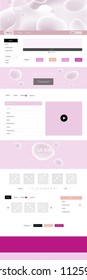 Light Pink, Green vector wireframe kit with abstract circles. Glitter abstract illustration with blurred bubble shapes.. Beautiful layout for websites, landing pages.
