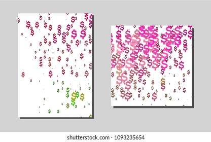 Light Pink, Greenvector template for landing pages. Glitter abstract design concept with text box. Pattern can be used as a template for calendars.