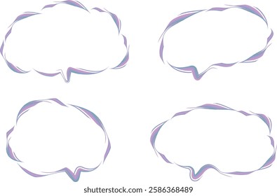 light pink grey colorful abstract decorative dialogue clouds