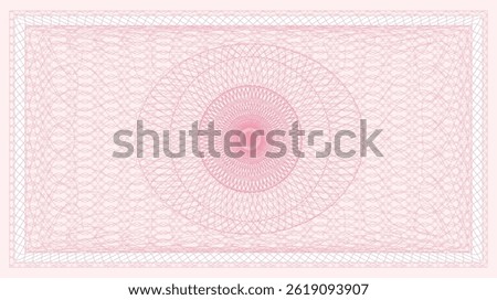 light pink guilloche background with frame for certificate