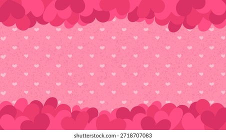 Padrão de coração rosa claro sobre um fundo rosa manchado. Valentines Day amor e romance conceito para cartão ou banner.