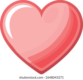 Uma forma de coração rosa claro isolada sobre fundo branco transmite amor e ternura