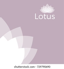  Light pink lotus flower background. Yoga world, body and mind. Vector illustration for yoga event, school, club, spa center. EPS 10
