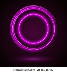 Light Pink Luminous Circle. Elegant Frame for Stylish Visuals