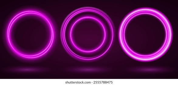 Light Pink Luminous Circle. Elegant Frame for Stylish Visuals