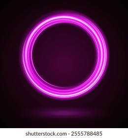 Light Pink Luminous Circle. Elegant Frame for Stylish Visuals