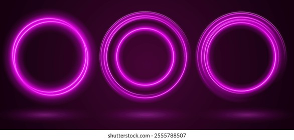 Light Pink Luminous Circle. Elegant Frame for Stylish Visuals